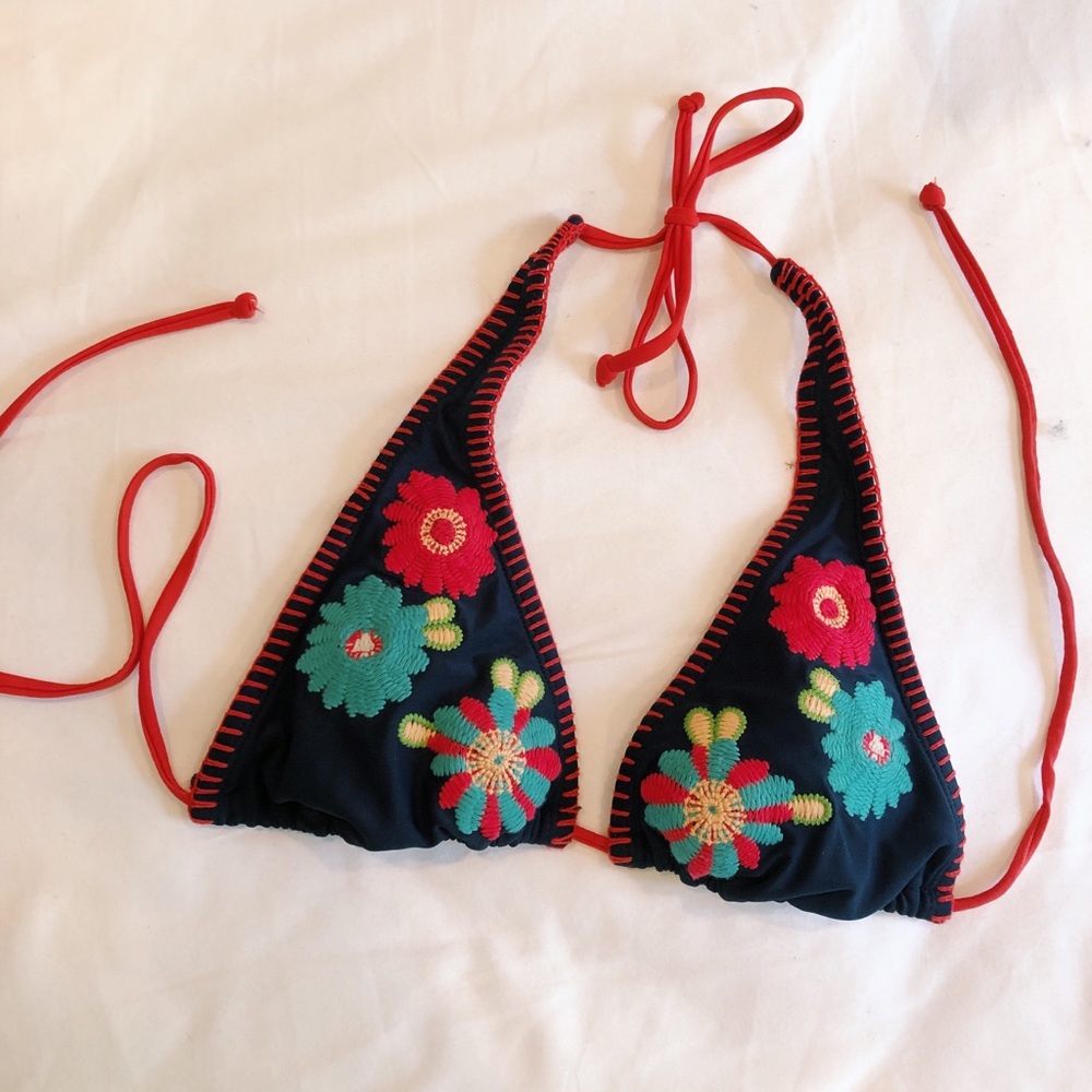 Triangle Flower Bikini Top
